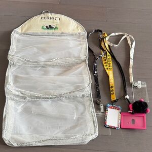 Cruise Cabin Door Hanging Organizer + Lanyards Badge Holders Travel Set
